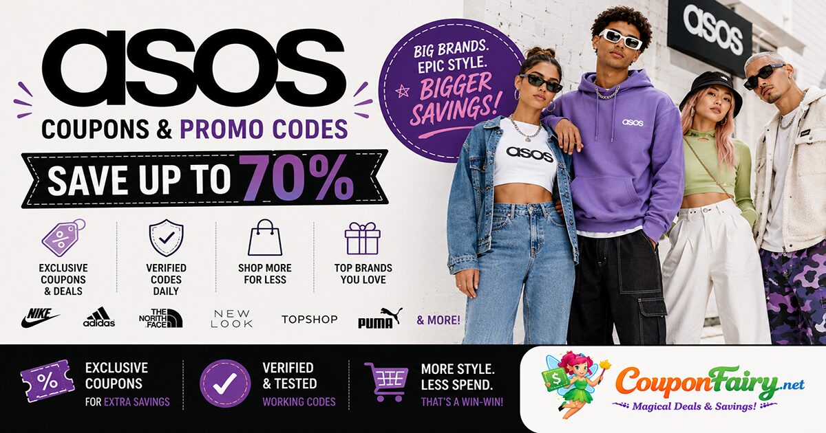 ASOS Coupons & Promo Codes — Save Up to 70% | CouponFairy